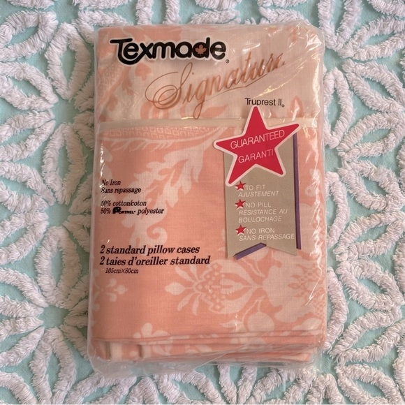 Texmade Other - Vintage Dead Stock Texmade Signature standard size pillow cases new in package